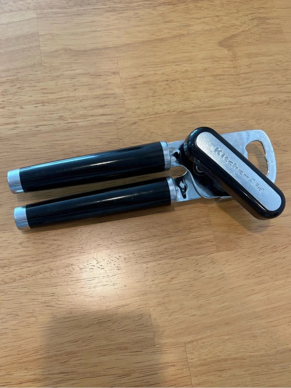 KitchenAid Classic Hard Handle Manual Can Opener | Black + Stainless Steel
